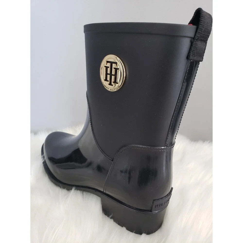 NEW SIZE 5‎ Tommy Hilfiger Women's Kippa Rain Boot Solid Black